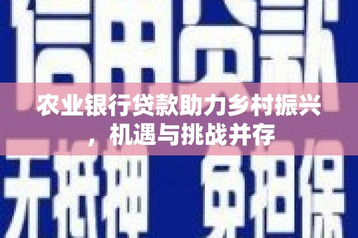 石棉农业银行贷款助力乡村振兴，机遇与挑战并存