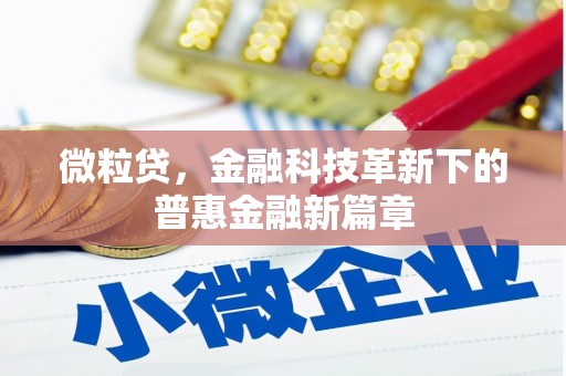 石棉微粒贷，金融科技革新下的普惠金融新篇章