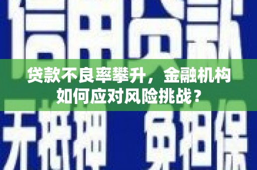石棉贷款不良率攀升，金融机构如何应对风险挑战？
